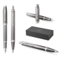 Preview: PARKER IM Rituals Grey Chrome Füllfederhalter und Kugelschreiber