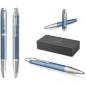 Preview: PARKER® IM Premium Schreibset Tintenroller und Kugelschreiber Blue Grey C.C.