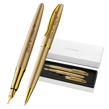 Pelikan Schreibset Jazz® Noble Elegance K/P36 Gold Gelb mit Gravur