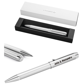 PELIKAN Kugelschreiber Pura® K40 Silber mit Gravur