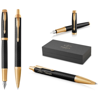 PARKER® IM Premium Schreibset Füllfederhalter und Kugelschreiber Black/Gold G.C.