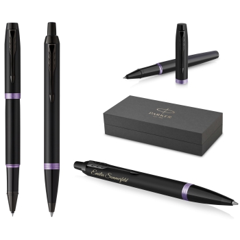 PARKER® IM Vibrant Rings Tintenroller + Kugelschreiber Purple