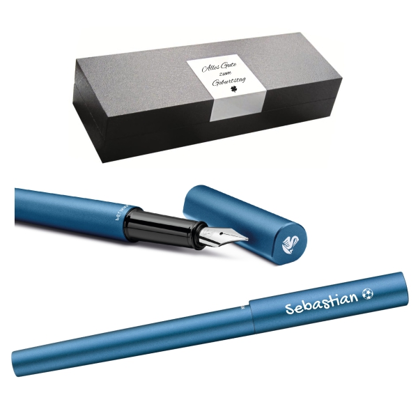 Pelikan Füllhalter Ineo® Elements P6 Petrol-Blau mit Gravur