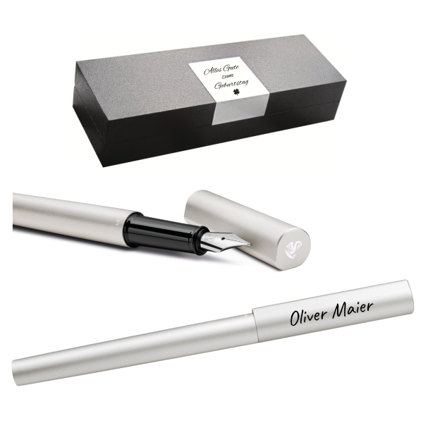 Pelikan Füllhalter Ineo® Elements P6 Silber mit Gravur