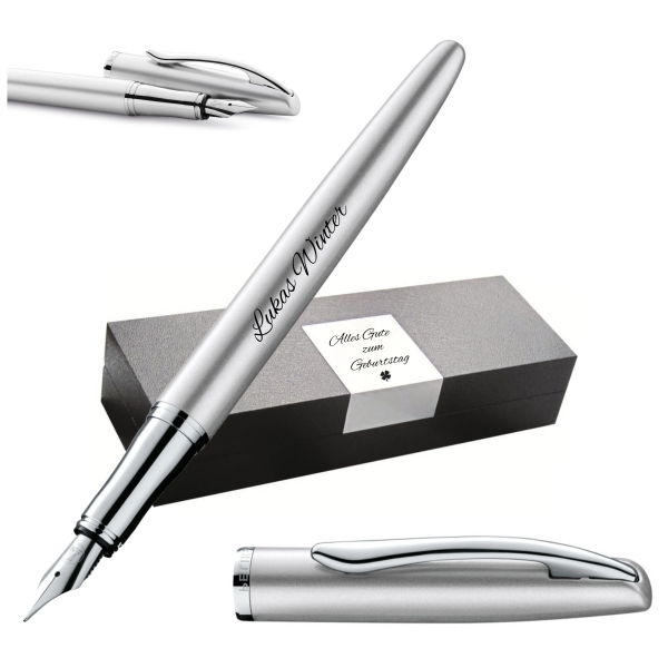 PELIKAN Füllhalter Jazz® Noble Elegance P36 Silber mit Gravur