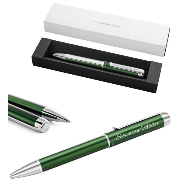 PELIKAN Kugelschreiber Pura® K40 Waldgrün mit Gravur