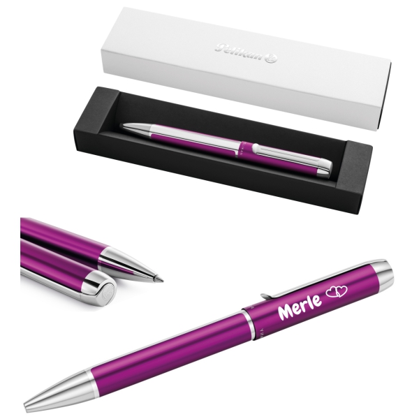 PELIKAN Kugelschreiber Pura® K40 Violett mit Gravur