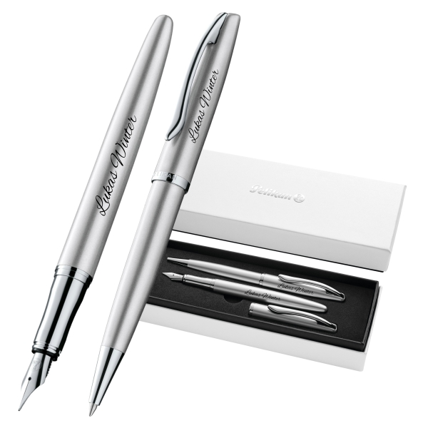 Pelikan Schreibset Jazz® Noble Elegance K/P36 Silber mit Gravur