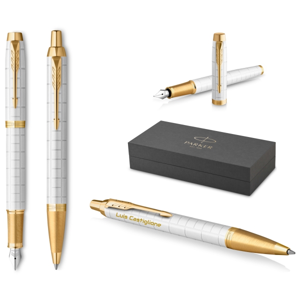 PARKER® IM Premium Schreibset Füllfederhalter und Kugelschreiber Pearl G.C.