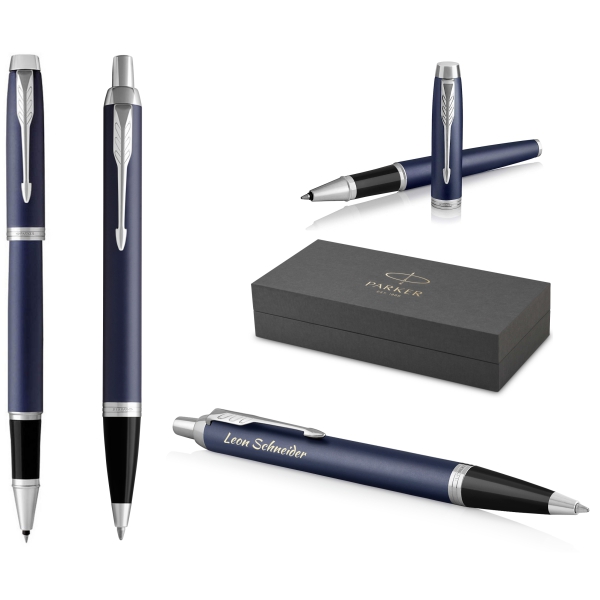 PARKER® IM Core Tintenroller und Kugelschreiber Matte Blue C.C.