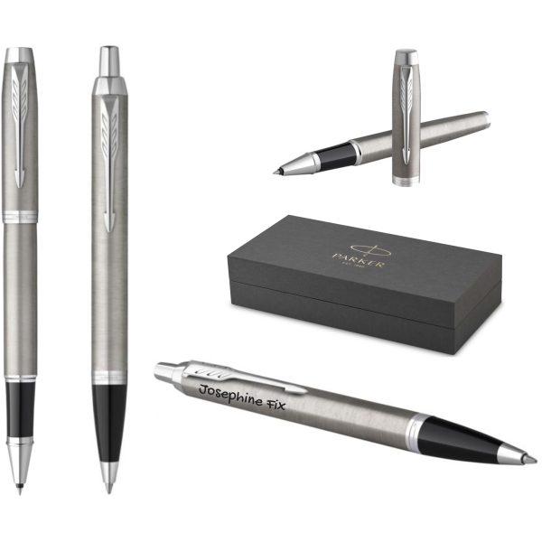 PARKER® IM Core Tintenroller und Kugelschreiber Brushed Metal C.C.